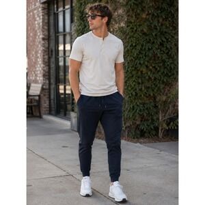 Birddogs Mens Joggers Black Elastic Waist Drawstring Zipper Pockets Size L